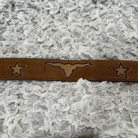 Western Belt SILVERCREEK CLASSICS Brown Leather LONGHORNS/Stars Men’s  sz 42
